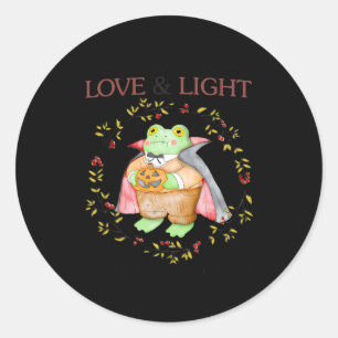 Ich bin voll von Liebe und leichtem Frosch Hallowe Runder Aufkleber