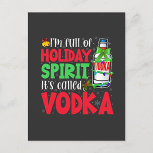 Ich bin voller Urlaubssgeist, heißt "Vodka Xmas" Feiertagspostkarte