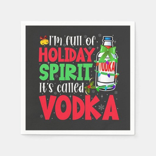 Ich bin voller Urlaubssgeist, heißt "Vodka Xmas" Serviette (Vorderseite)