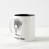 Ich bin völlig in Ordnung, lustig niedliche psychi Zweifarbige Tasse (Vorderseite Links)