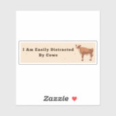 Ich bin vom Autoaufkleber der Kühe leicht abgelenk Aufkleber (Blatt)