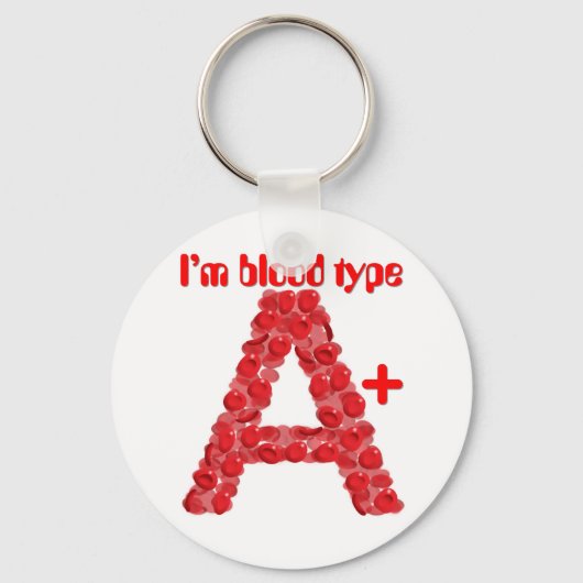 Ich bin vom Typ A positiv Schlüsselanhänger (Vorderseite)