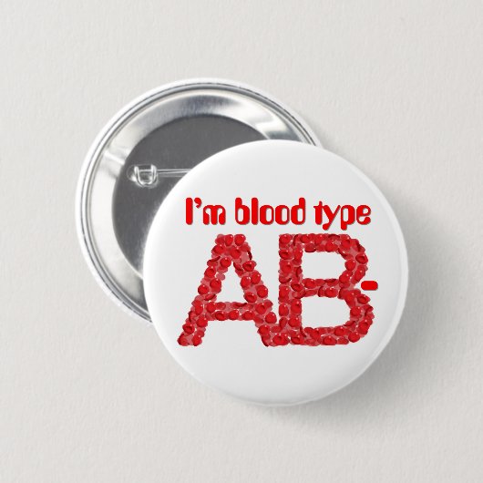 Ich bin vom Typ AB negativ Button (Vorne & Hinten)