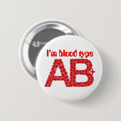 Ich bin vom Typ AB positiv Button (Vorne & Hinten)