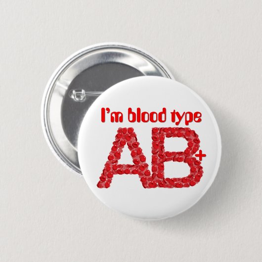 Ich bin vom Typ AB positiv Button (Vorne & Hinten)