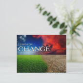 "Ich bin vom Wandel überzeugt" Motivation Affirmat Postkarte (Stehend Vorderseite)