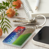 "Ich bin vom Wandel überzeugt" Motivation Affirmat Schlüsselanhänger (Vorderseite rechts)