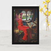 Ich bin von den Schatten die Dame von Shalott Karte (Gelbe Blume)