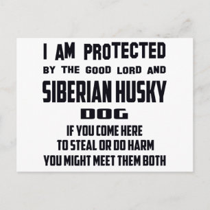 Ich bin von gutem Lord und sibirischem Husky-Hund Postkarte