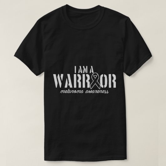 Ich bin Warrior Melanoma Awareness Skin Cancer T-Shirt (Design vorne)