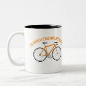 Ich bin Wheely Ruhestands-lustiges Fahrrad Zweifarbige Tasse (Links)