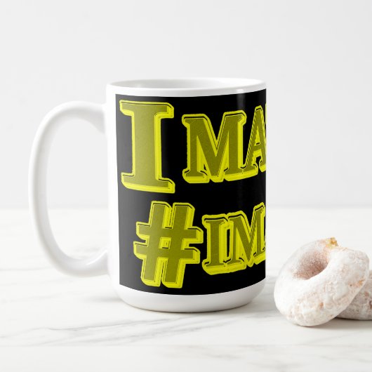 "Ich bin wichtig!" Niedliches Ausdrucksdesign. Jet Kaffeetasse (Mit Donut)