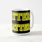 "Ich bin wichtig!" Niedliches Ausdrucksdesign. Jet Kaffeetasse (VorderseiteRechts)