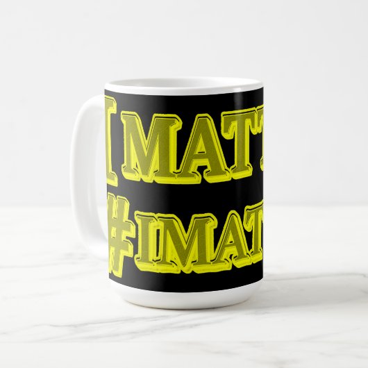 "Ich bin wichtig!" Niedliches Ausdrucksdesign. Jet Kaffeetasse (Vorderseite Links)