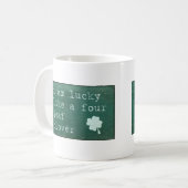 Ich bin wie A vierblättriges Kleeblatt glücklich Kaffeetasse (Vorderseite Links)