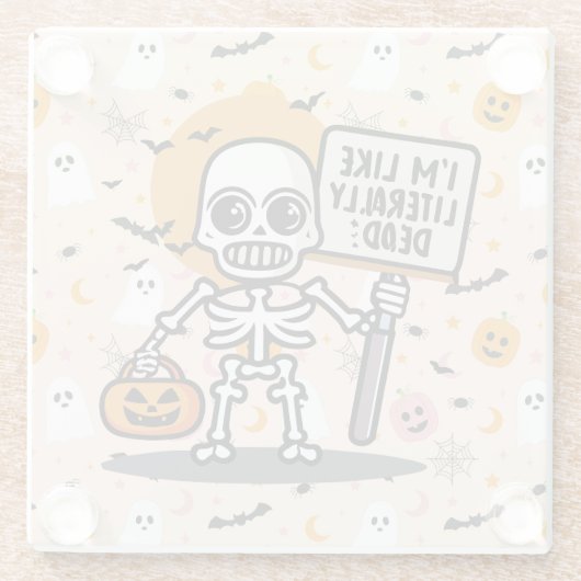 Ich bin wie buchstäblich tot Spooktacular Fun Hall Glasuntersetzer (Rückseite)