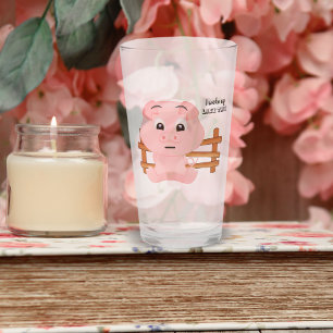 Ich bin wie dieses süße rosa Schwein aufgewacht Glas