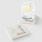 Ich bin wie mein Kaffee, dunkel, bitter und zu hei Steinuntersetzer (Seitenansicht)