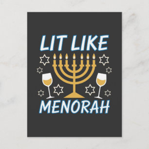 Ich bin wie Menorah Chanukka jüdische Menorah Feie Feiertagspostkarte