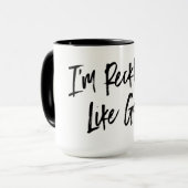 "Ich bin" wie Messgerät-übergroße Tasse (Vorderseite Links)