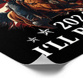 Ich bin wieder da - Trump reitet ein Pferd mit den Poster (Ecke)