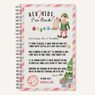 Ich bin wieder da! Weihnachts-Elf-Rücksendeprotoko Notizblock