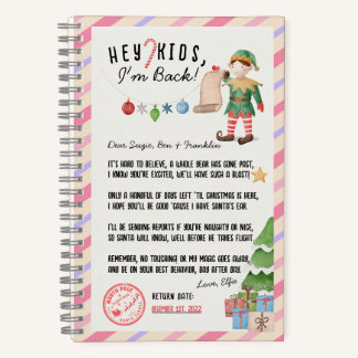 Ich bin wieder da! Weihnachts-Elf-Rücksendeprotoko Notizblock