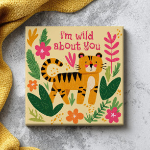 Ich bin wild nach dir Süßer Tiger Valentinstag  Fliese