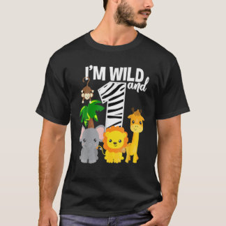 Ich bin wild und 1 Zoo Thema Geburtstag Safari-Dsc T-Shirt
