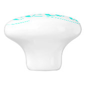 Ich bin wirklich ein einzigartiges aqua-blaues mag keramikknauf (Seitenansicht)