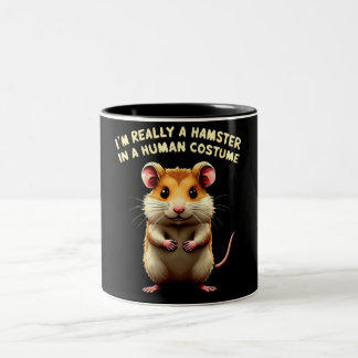 Ich bin wirklich ein Hamster in einem menschlichen Zweifarbige Tasse