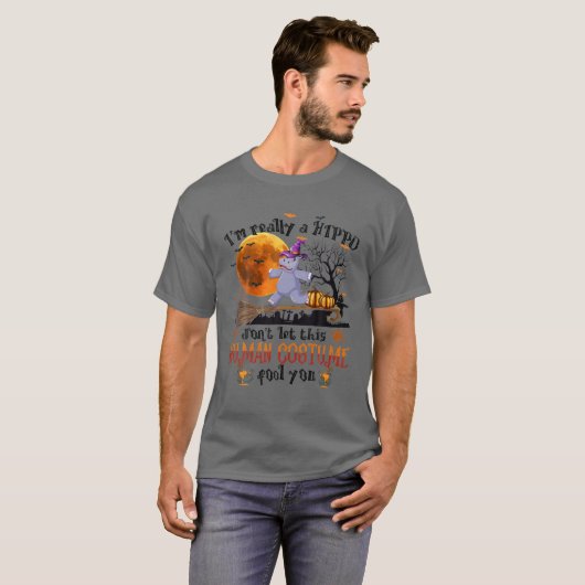 Ich bin wirklich ein Hippo Halloween menschliche K T-Shirt (Vorne ganz)