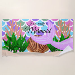 Ich bin wirklich ein Meerjungfrau 🧜 ‍ ♀️ im Ozean Strandtuch