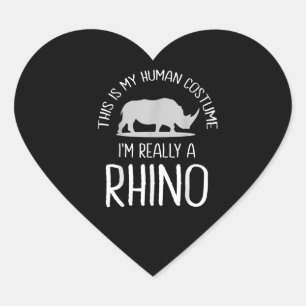 Ich bin wirklich ein Rhino Horn Graphic Funny Anim Herz-Aufkleber