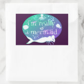 Ich bin wirklich eine Meerjungfrau Rechteckiger Aufkleber (Tasche)
