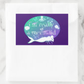 Ich bin wirklich eine Meerjungfrau Rechteckiger Aufkleber (Tasche)
