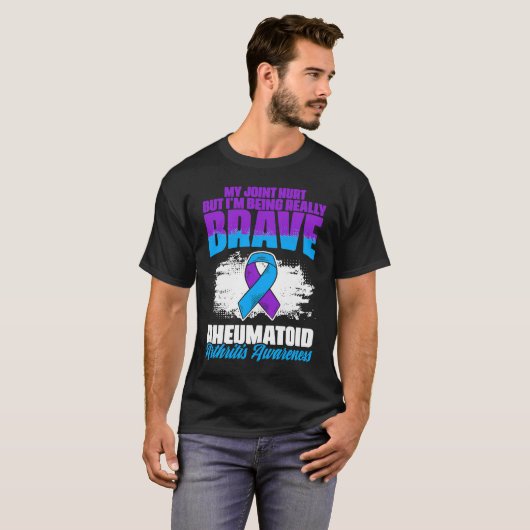 Ich bin wirklich mutige Ribbon-Rheumatoide Arthrit T-Shirt (Vorne ganz)
