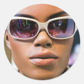 Ich bin wirklich schön runder aufkleber (Vorderseite)