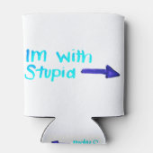 Ich bin WIth Stupid | Kleinste Hand handgezogen Ha Dosenkühler (Rückseite)