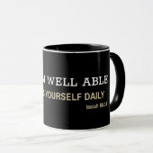 Ich bin wohl fähig – Jesaja 65,16 Kaffeetasse (VorderseiteRechts)