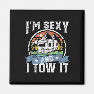 Ich bin Y und ich ziehe es lustigen Camper Rv Camp Magnet
