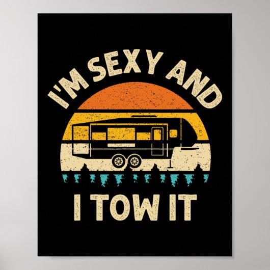 Ich bin Y und ziehe es Camper Rv Poster (Vorne)