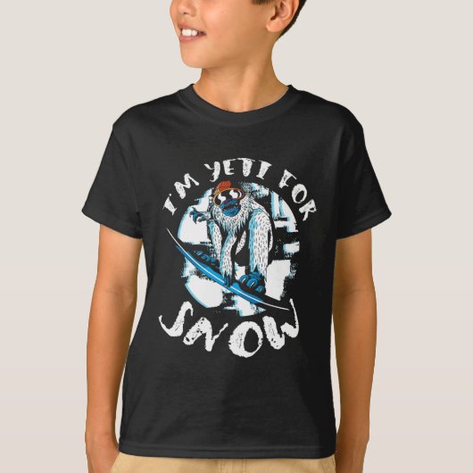 Ich bin Yeti For Snow Bigfoot Sasquatch Snowboardi T-Shirt (Vorderseite)