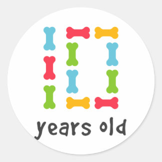 Ich bin zehn Jahre alt Runder Aufkleber