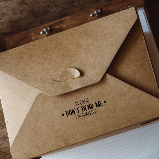 Ich bin zerbrechlich, verpackend gummistempel