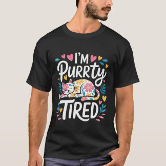 Ich bin ziemlich müde Schlafkatze Erschöpfung Humo T-Shirt