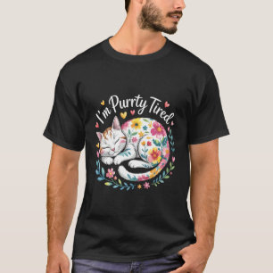 Ich bin ziemlich müde Schlafkatze Erschöpfung Humo T-Shirt