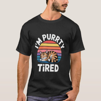 Ich bin ziemlich müde Schlafkatze Erschöpfung Humo T-Shirt
