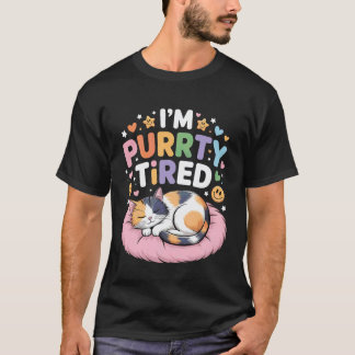 Ich bin ziemlich müde Schlafkatze Erschöpfung Humo T-Shirt