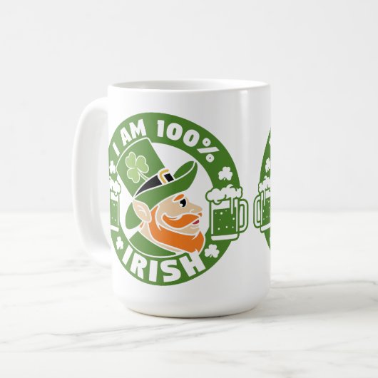 Ich bin zu 100 % irisch kaffeetasse (Vorderseite Links)